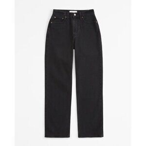ABERCROMBIE High Rise Vintage Straight Jean - Black